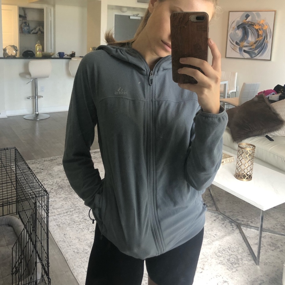Adidas grey comfy zip up. Great for working out